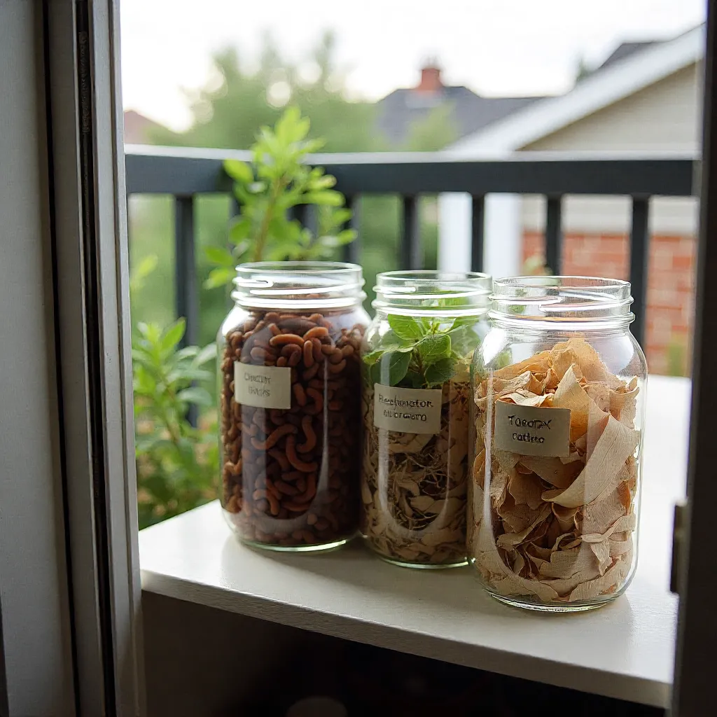 Compact indoor worm composting bin